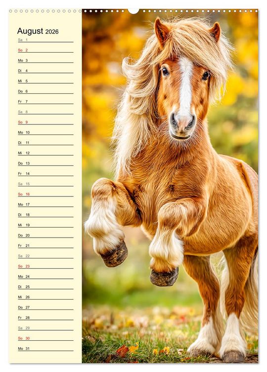 Produktbild: Zauber der Ponys. Kleine Pferde in der Natur (hochwertiger Premium Wandkalender 2026 DIN A2 hoch), Kunstdruck in Hochglanz
