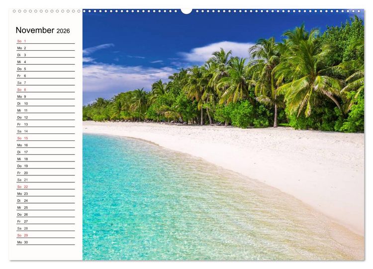 Produktbild: Paradiese. Karibik und S&uuml;dsee &uuml;ber und unter Wasser (hochwertiger Premium Wandkalender 2026 DIN A2 quer), Kunstdruck in Hochglanz