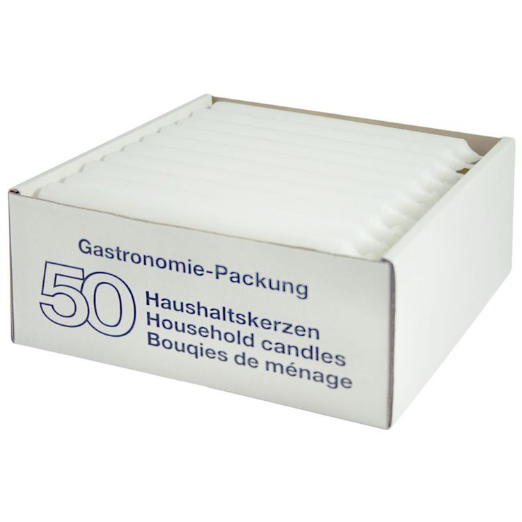 Produktbild: Haushaltskerzen wei&szlig; 21x195mm 50 St&uuml;ck
