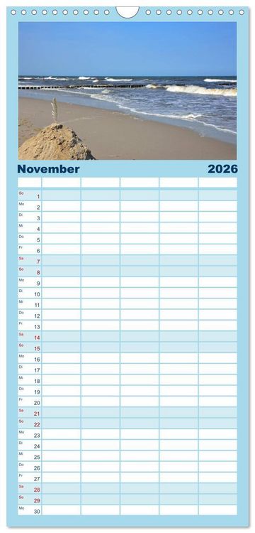 Produktbild: Familienplaner 2026 - MEER - Mehr! mit 5 Spalten (Wandkalender, 21 x 45 cm) CALVENDO