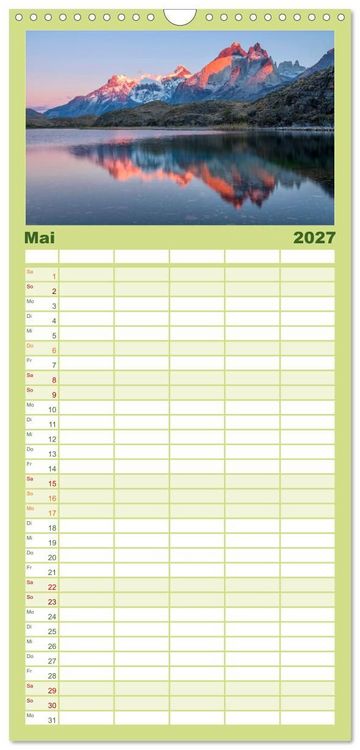 Produktbild: Familienplaner 2027 - Magie dieses S&uuml;damerikanischen Landes, Chile mit 5 Spalten (Wandkalender, 21 x 45 cm) CALVENDO