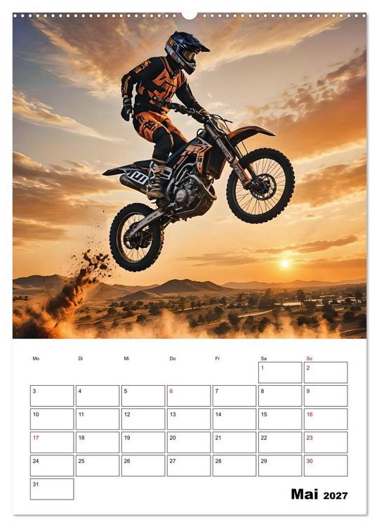 Produktbild: Vollgas und Adrenalin - Motocross-Action pur! (hochwertiger Premium Wandkalender 2027 DIN A2 hoch), Kunstdruck in Hochglanz
