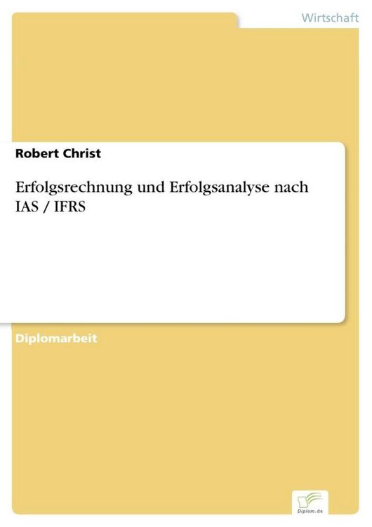 Produktbild: Erfolgsrechnung und Erfolgsanalyse nach IAS / IFRS