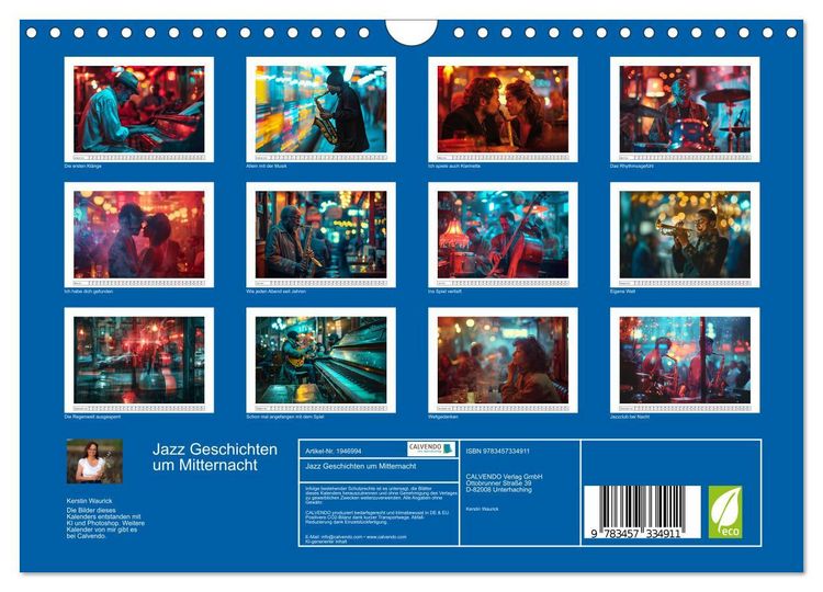 Produktbild: Jazz Geschichten um Mitternacht (Wandkalender 2026 DIN A4 quer), CALVENDO Monatskalender