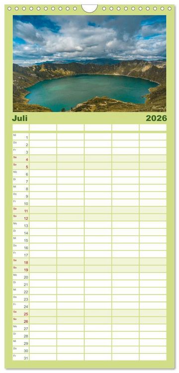 Produktbild: Familienplaner 2026 - Ecuador - Naturparadies am &Auml;quator mit 5 Spalten (Wandkalender, 21 x 45 cm) CALVENDO