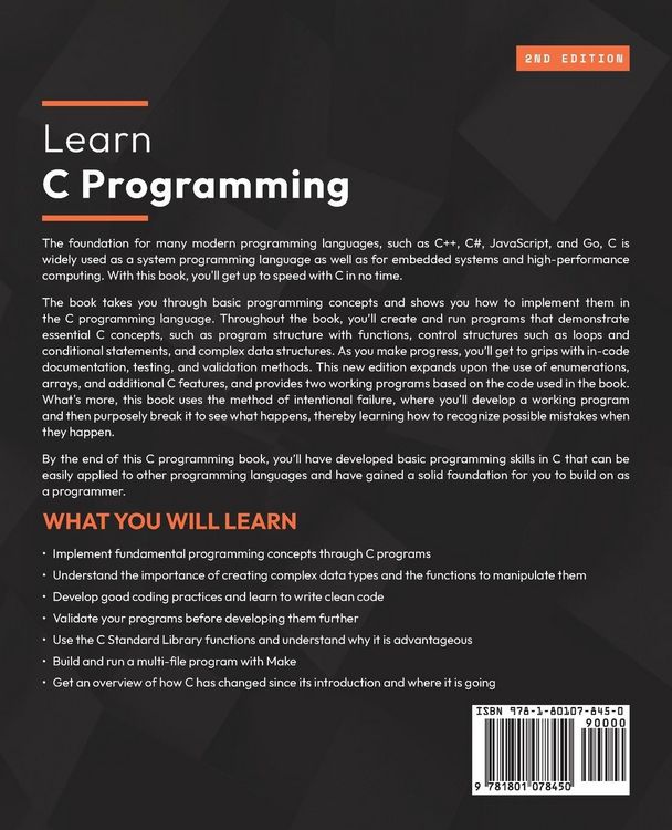 Produktbild: Learn C Programming - Second Edition