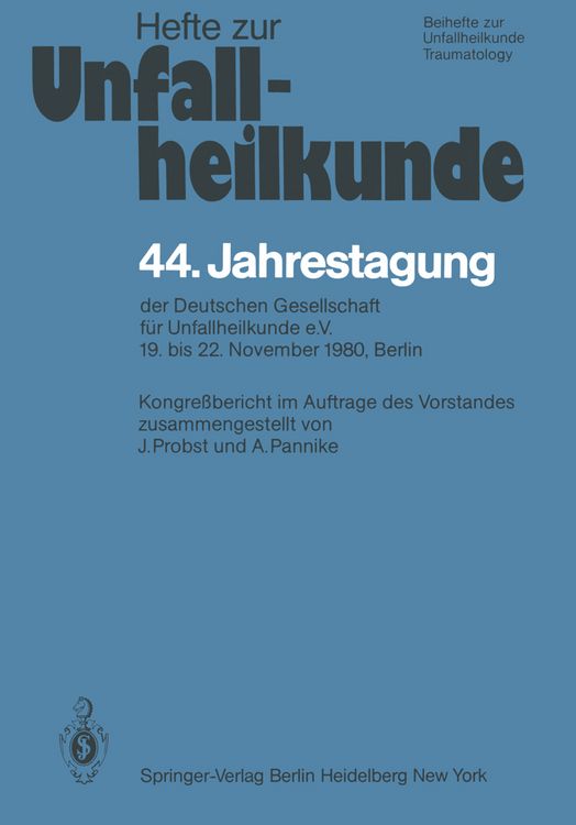 Produktbild: 44. Jahrestagung der Deutschen Gesellschaft f&uuml;r Unfallheilkunde e.V.