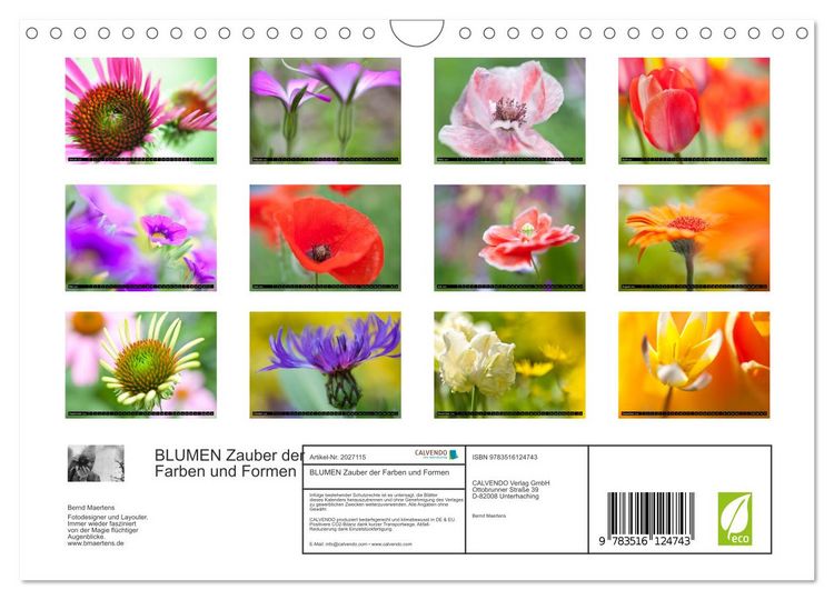 Produktbild: BLUMEN Zauber der Farben und Formen (Wandkalender 2026 DIN A4 quer), CALVENDO Monatskalender