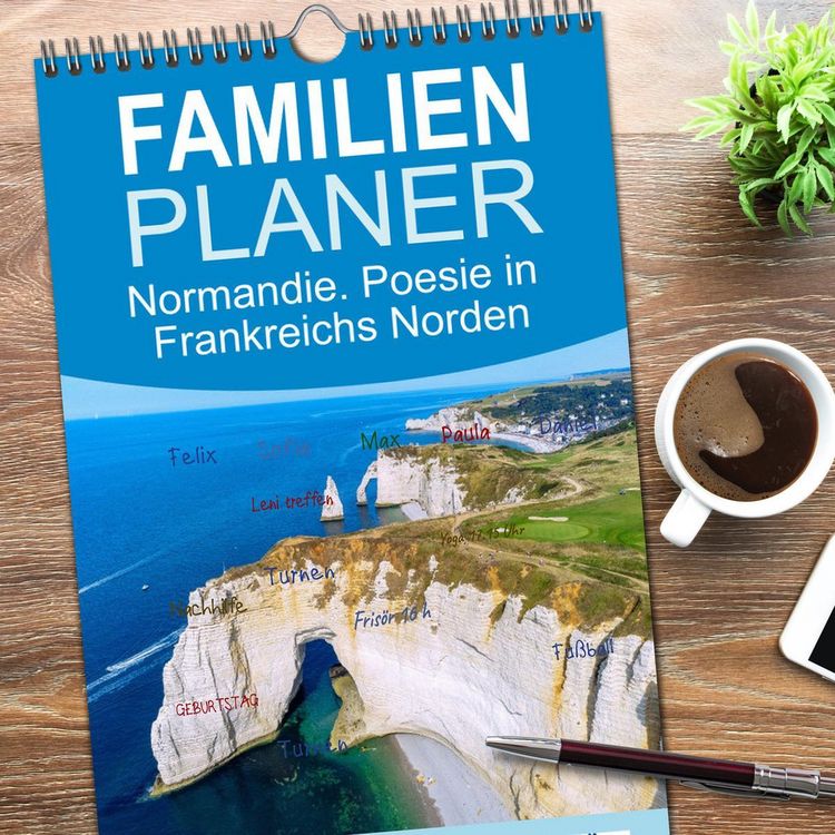 Produktbild: Familienplaner 2026 - Normandie. Poesie in Frankreichs Norden mit 5 Spalten (Wandkalender, 21 x 45 cm) CALVENDO