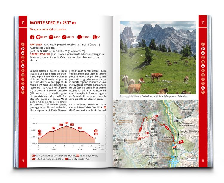 Produktbild: KOMPASS guida escursionistica Dolomiti di Sesto, Parco Naturale Tre Cime, 50 itinerari