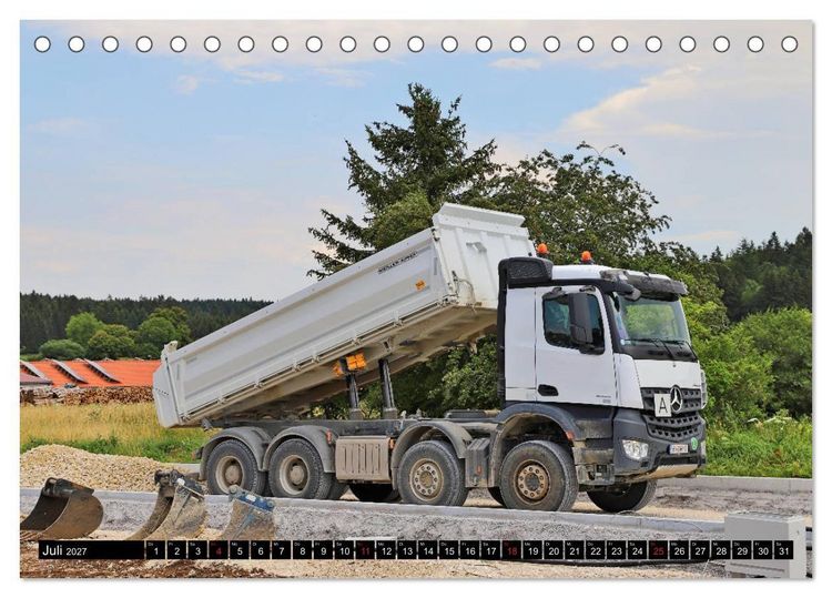 Produktbild: Baufahrzeuge auf der Baustelle (Tischkalender 2027 DIN A5 quer), CALVENDO Monatskalender