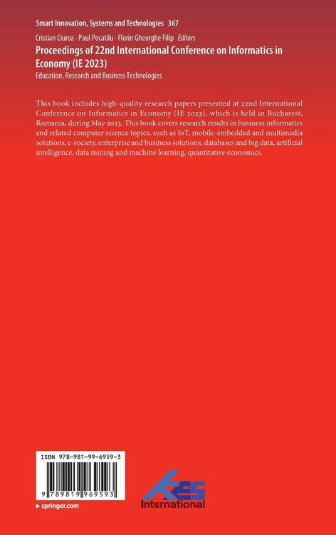 Produktbild: Proceedings of 22nd International Conference on Informatics in Economy (IE 2023)