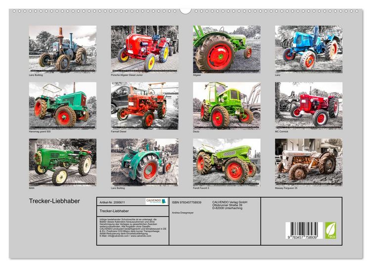 Produktbild: Trecker-Liebhaber (hochwertiger Premium Wandkalender 2026 DIN A2 quer), Kunstdruck in Hochglanz