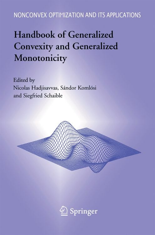 Produktbild: Handbook of Generalized Convexity and Generalized Monotonicity