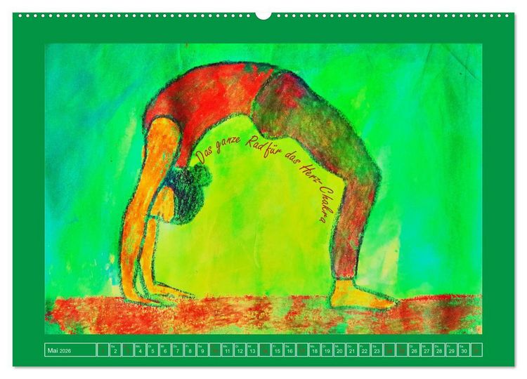 Produktbild: Farbige Yoga Kraftwelt - Yoga Asanas f&uuml;r die Chakren (hochwertiger Premium Wandkalender 2026 DIN A2 quer), Kunstdruck in Hochglanz