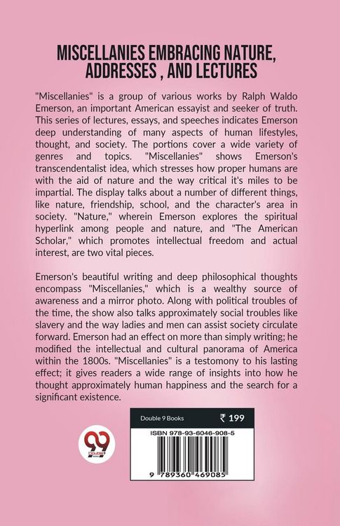 Produktbild: MISCELLANIES EMBRACING NATURE, ADDRESSES, AND LECTURES