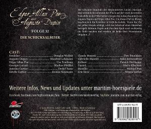 Produktbild: Die geheimnisvolle F&auml;lle von Edgar Allan Poe und Auguste Dupin - Die Schicksalsuhr,1 Audio-CD