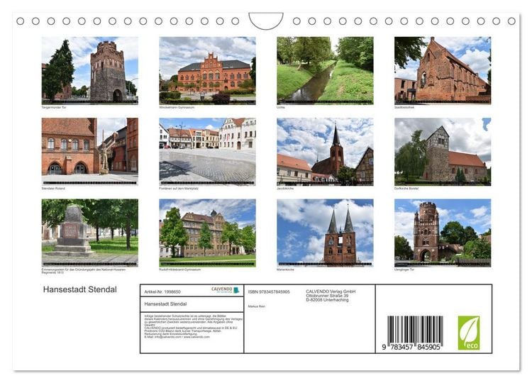 Produktbild: Hansestadt Stendal (Wandkalender 2026 DIN A4 quer), CALVENDO Monatskalender