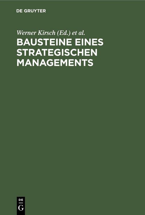 Produktbild: Bausteine eines Strategischen Managements