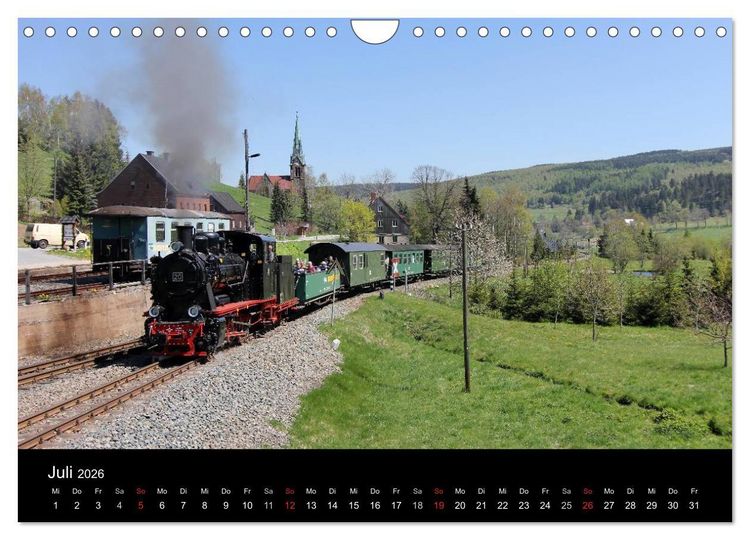 Produktbild: Dampfbahnromantik auf schmaler Spur (Wandkalender 2026 DIN A4 quer), CALVENDO Monatskalender