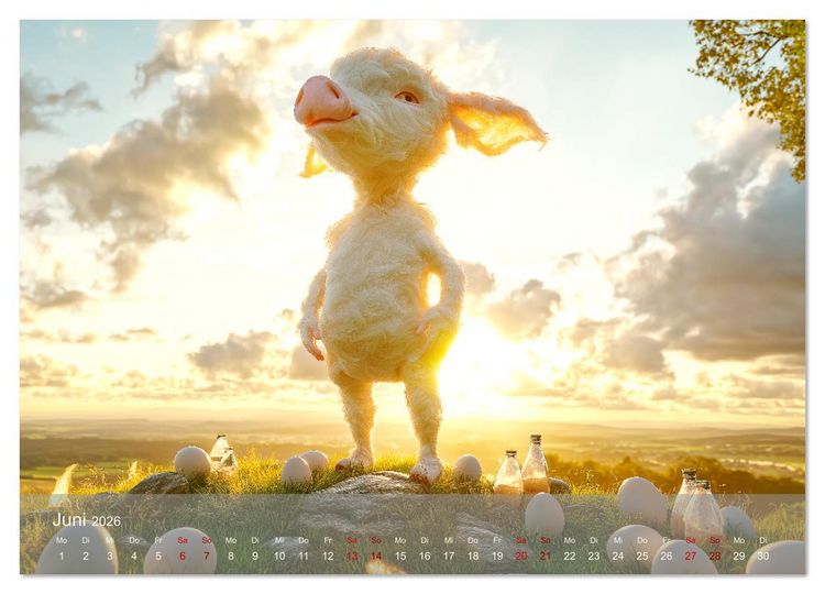 Produktbild: Eierlegende Wollmilchsau &ndash; der lustige Kalender mit Fabelwesen (Wandkalender 2026 DIN A4 quer), CALVENDO Monatskalender