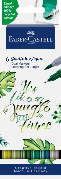 Produktbild: Faber-Castell Tuschestift Dual Marker Goldfaber Aqua, Jungle, 6er Set