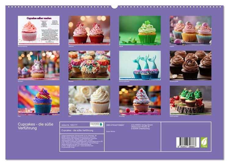 Produktbild: Cupcakes - die s&uuml;&szlig;e Verf&uuml;hrung (hochwertiger Premium Wandkalender 2026 DIN A2 quer), Kunstdruck in Hochglanz