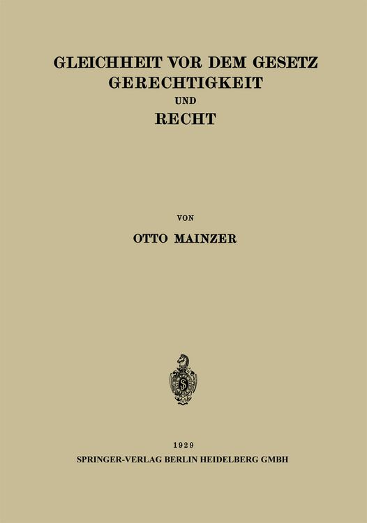 Produktbild: Gleichheit vor dem Gesetz Gerechtigkeit und Recht