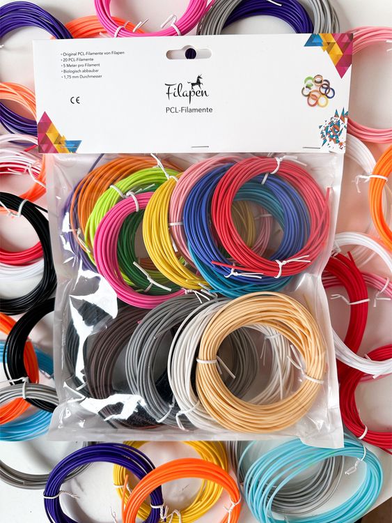 Produktbild: Filapen PCL Filamente 1,75mm - 100 meter Packung, 15 unterschiedliche Farben