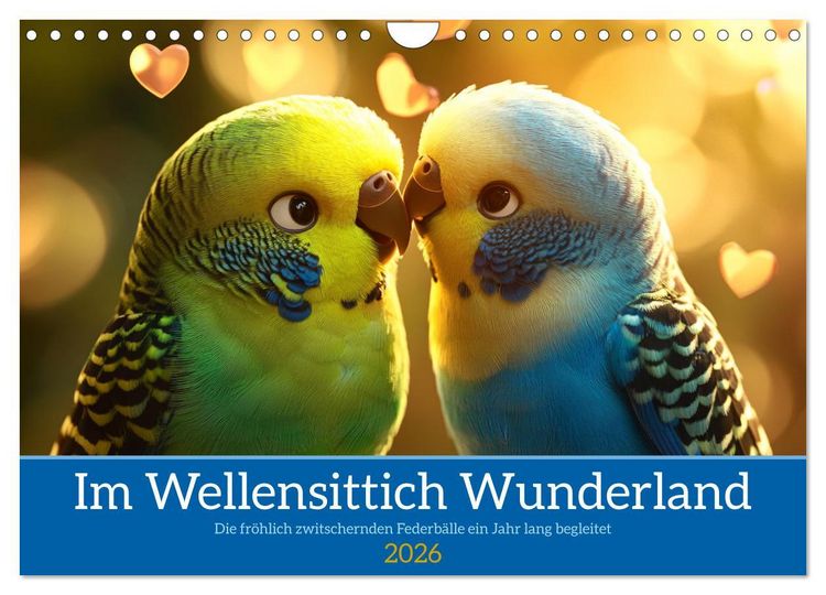 Produktbild: Im Wellensittich Wunderland (Wandkalender 2026 DIN A4 quer), CALVENDO Monatskalender
