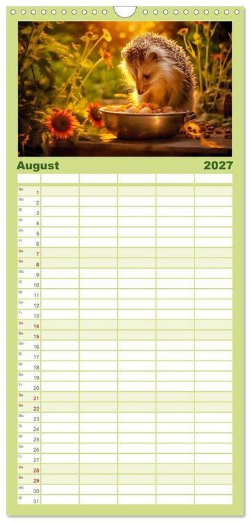 Produktbild: Familienplaner 2027 - Wilde Nachbarn - Tierisches Treiben im Gartenparadies! mit 5 Spalten (Wandkalender, 21 x 45 cm) CALVENDO