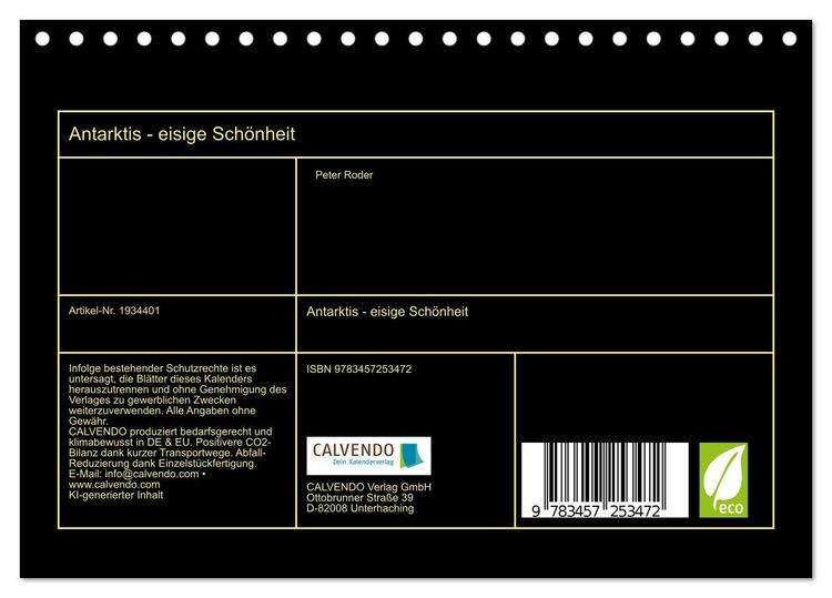 Produktbild: Antarktis - eisige Sch&ouml;nheit (Tischkalender 2026 DIN A5 quer), CALVENDO Monatskalender