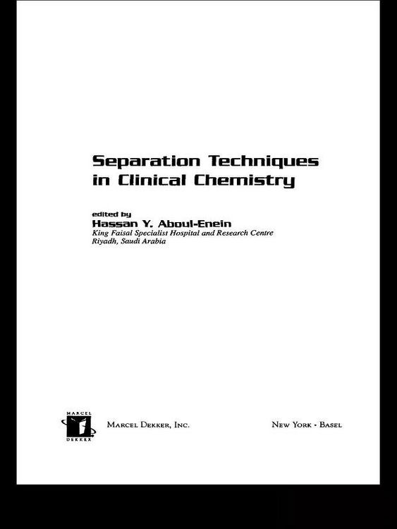 Produktbild: Separation Techniques in Clinical Chemistry