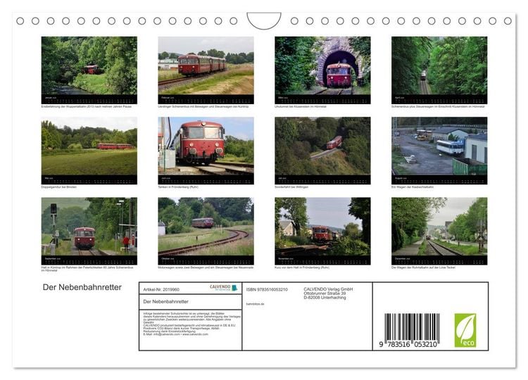 Produktbild: Der Nebenbahnretter (Wandkalender 2026 DIN A4 quer), CALVENDO Monatskalender