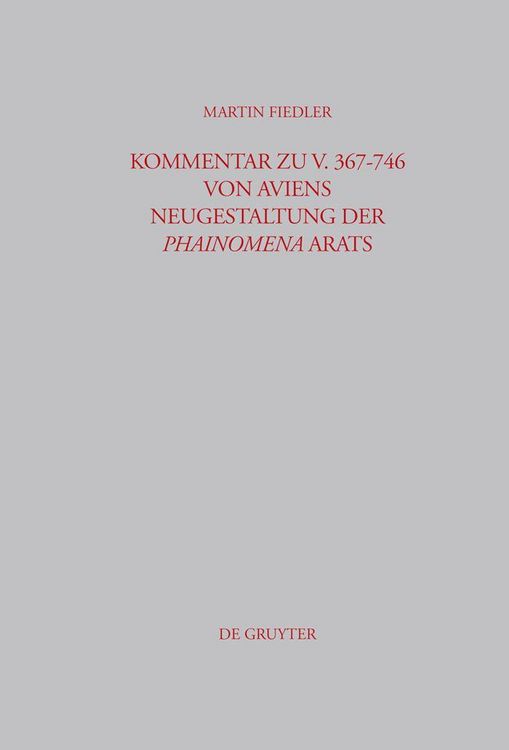 Produktbild: Kommentar zu V. 367-746 von Aviens Neugestaltung der Phainomena Arats