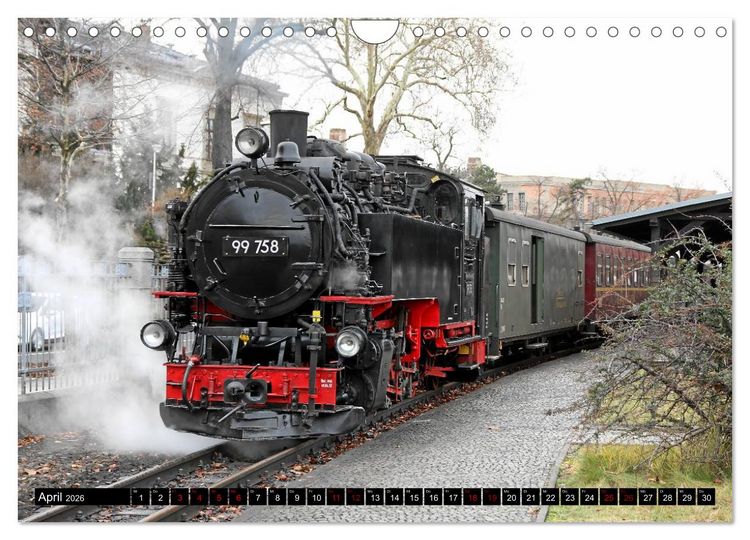 Produktbild: Dampfbahnromantik - Dampfbahnen auf schmaler Spur (Wandkalender 2026 DIN A4 quer), CALVENDO Monatskalender