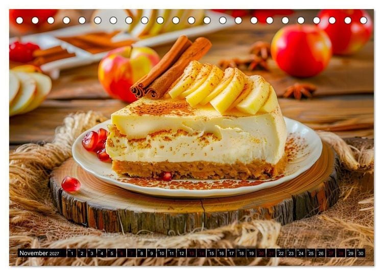 Produktbild: K&auml;sekuchen Kalender - K&ouml;stliche Dessertmomente (Tischkalender 2027 DIN A5 quer), CALVENDO Monatskalender