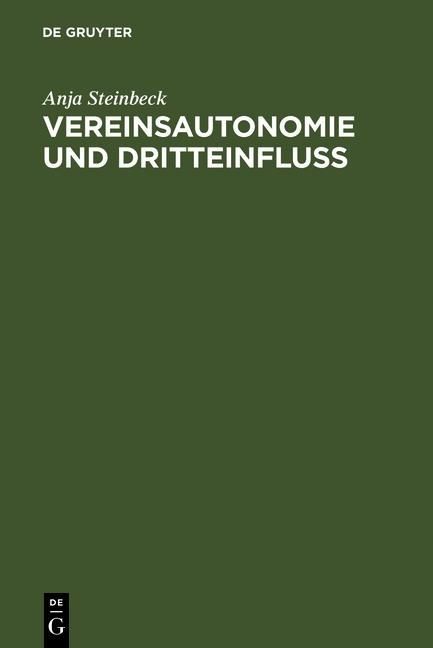 Produktbild: Vereinsautonomie und Dritteinflu&szlig;