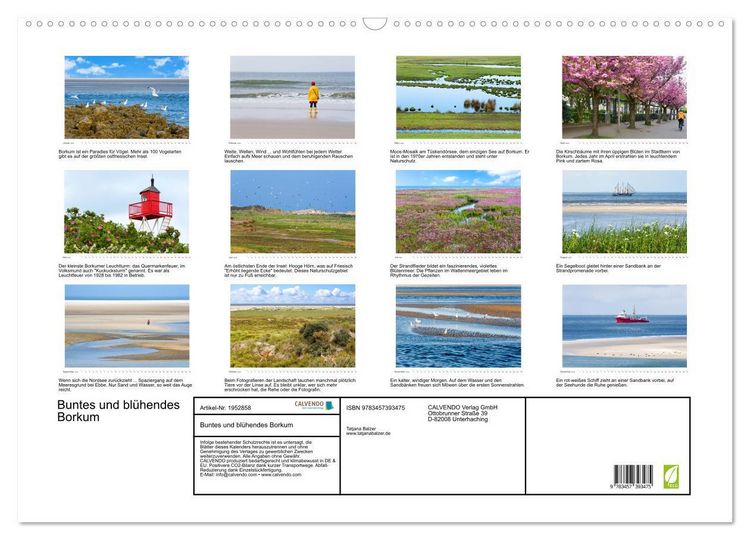 Produktbild: Buntes und bl&uuml;hendes Borkum (Wandkalender 2026 DIN A2 quer), CALVENDO Monatskalender