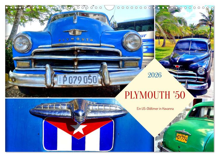 Produktbild: PLYMOUTH '50 - Ein US-Oldtimer in Havanna (Wandkalender 2026 DIN A3 quer), CALVENDO Monatskalender