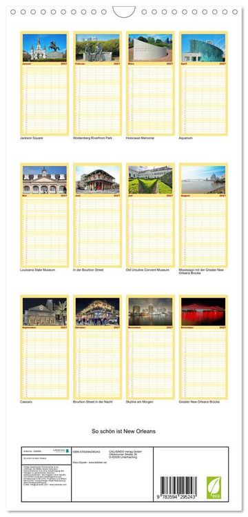 Produktbild: Familienplaner 2027 - So sch&ouml;n ist New Orleans mit 5 Spalten (Wandkalender, 21 x 45 cm) CALVENDO