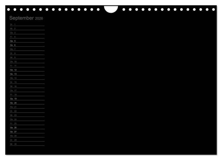 Produktbild: Bastel-Geburtstagskalender schwarz / Geburtstagskalender (Wandkalender 2026 DIN A4 quer), CALVENDO Monatskalender