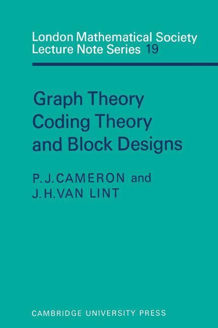 Produktbild: Graph Theory, Coding Theory and Block Designs