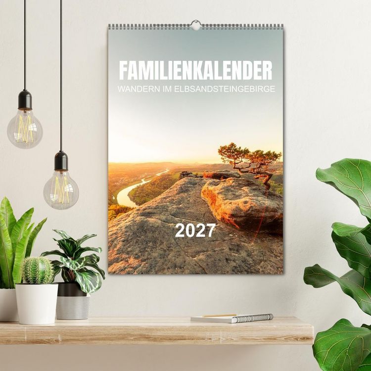 Produktbild: Familienkalender - Wandern im Elbsandsteingebirge (Wandkalender 2027 DIN A2 hoch), CALVENDO Monatskalender