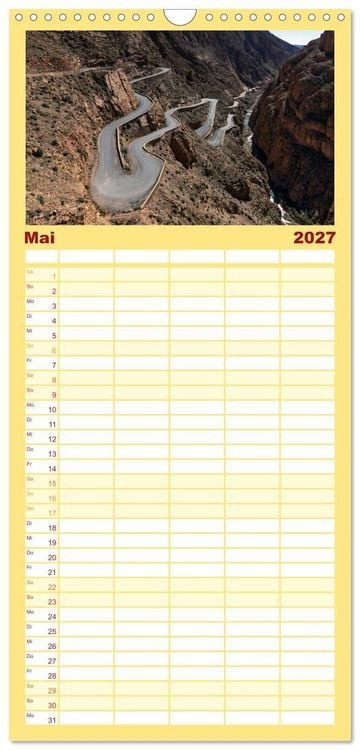 Produktbild: Familienplaner 2027 - Marokko, ein lebendiges Mosaik voller Farben. mit 5 Spalten (Wandkalender, 21 x 45 cm) CALVENDO