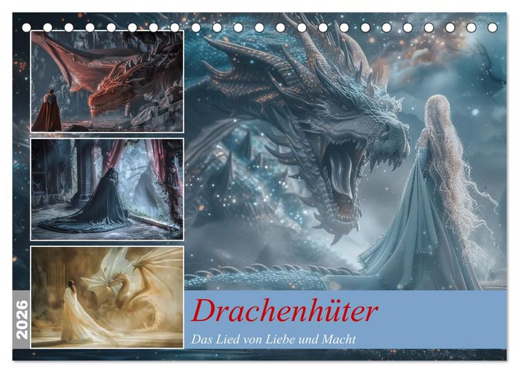 Produktbild: Drachenh&uuml;ter (Tischkalender 2026 DIN A5 quer), CALVENDO Monatskalender