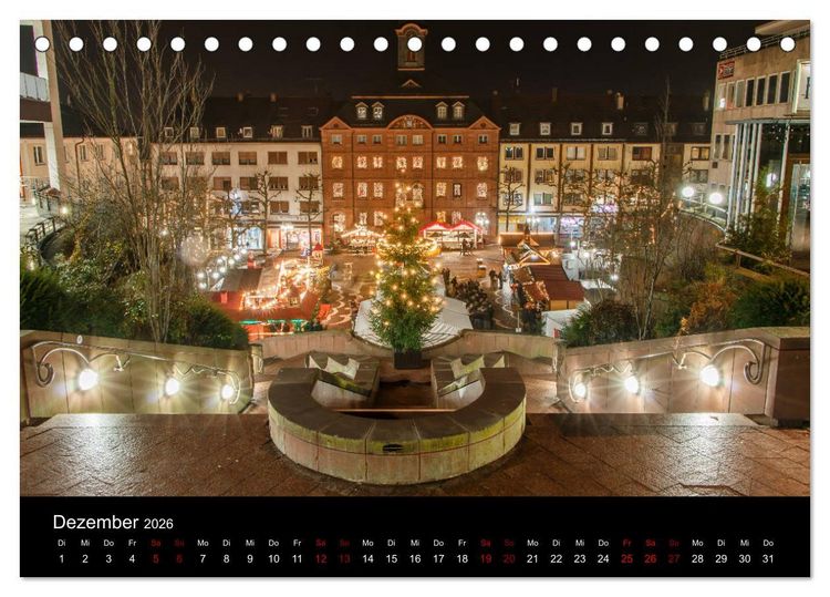 Produktbild: Pirmasens bei Nacht (Tischkalender 2026 DIN A5 quer), CALVENDO Monatskalender