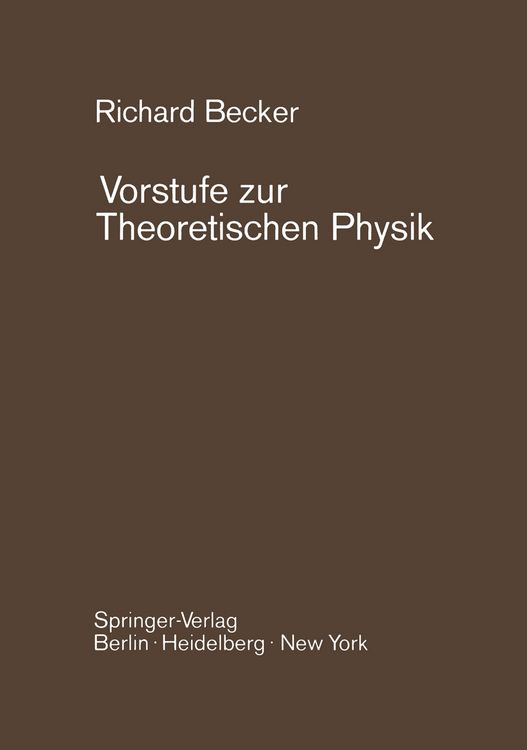 Produktbild: Vorstufe zur Theoretischen Physik