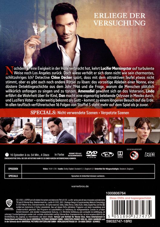 Produktbild: Lucifer: Staffel 5 [4 DVDs]