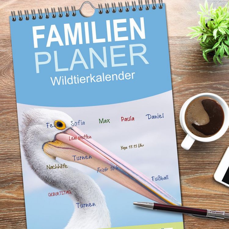 Produktbild: Familienplaner 2026 - Wildtierkalender mit 5 Spalten (Wandkalender, 21 x 45 cm) CALVENDO